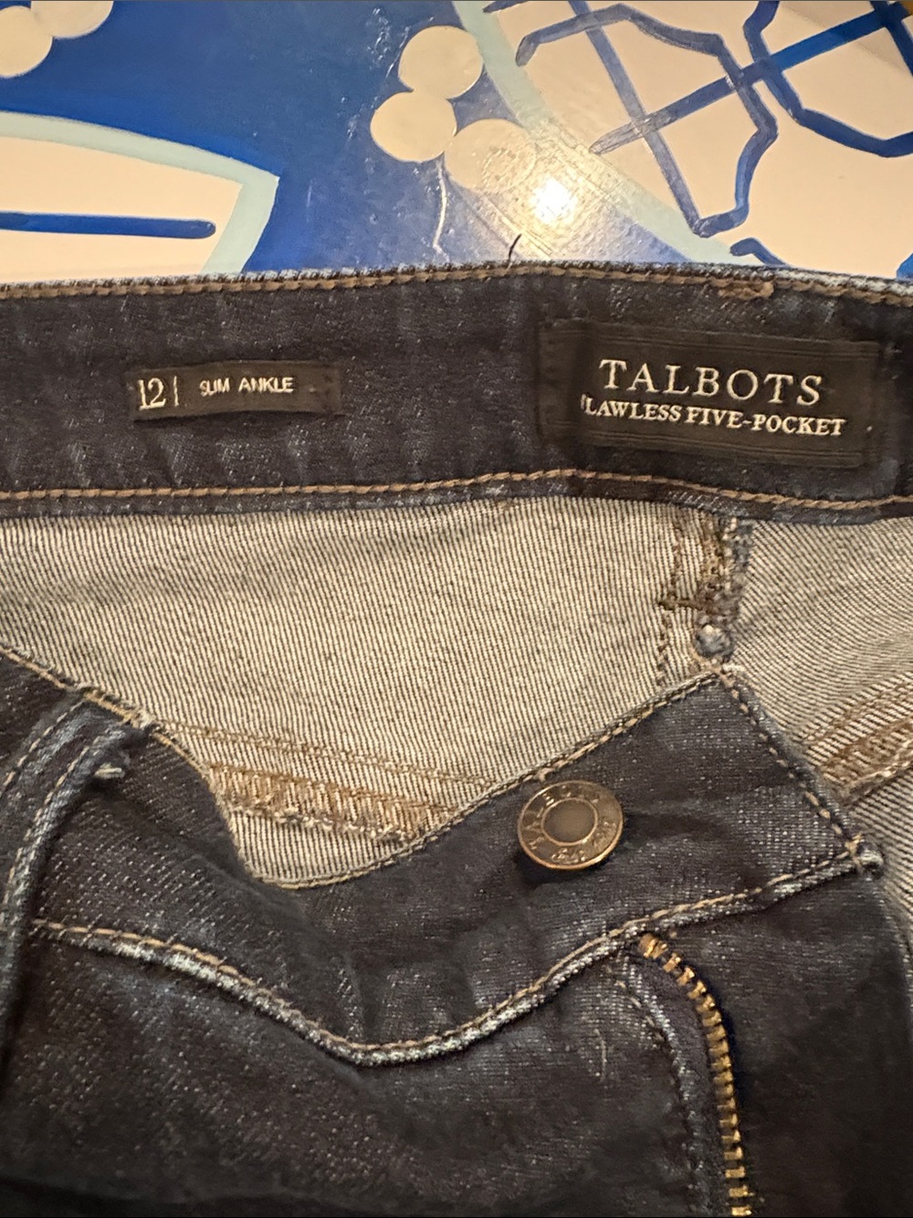 Talbots Dark Indigo Slim Ankle Five-Pocket Jeans 12